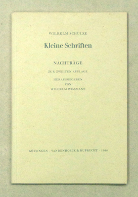 Kleine Schriften. Nachträge zur 1. Auflage von 1954.