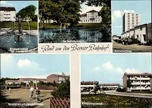 Ansichtskarte / Postkarte Hamburg Wandsbek Farmsen Berne, Spielplatz, Kinderbrunnen, Park, rund u...