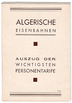 Faltprospekt/Faltheft. Auf der einen Seite: Touristenkarte (Lith. Baconnier, Alger) für Algerien ...