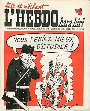 "L'HEBDO HARA-KIRI N°52 du 26/1/1970" WOLINSKI : VOUS FERIEZ MIEUX D'ÉTUDIER !