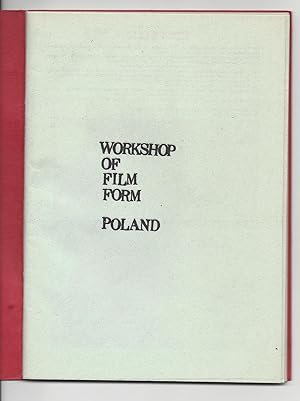 Bild des Verkufers fr Workshop of Film Form Poland. [Catalog.] zum Verkauf von Fldvri Books