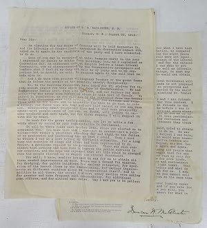 Letter announcing his candidacy in Kings-Albert