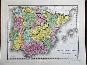 Iberian Peninsula Spain & Portugal Andalusia Algarve Catalonia 1833 Finley map