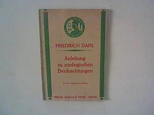 Imagen del vendedor de Anleitung zu zoologischen Beobachtungen. a la venta por ANTIQUARIAT FRDEBUCH Inh.Michael Simon