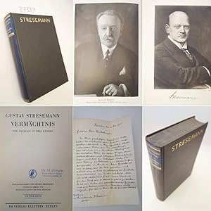 Bild des Verkäufers für Gustav Stresemann Vermächtnis, Nachlass in drei Bänden. Band 1 (von 3): Vom Ruhrkrieg bis London zum Verkauf von Galerie für gegenständliche Kunst