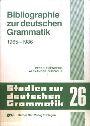 Seller image for Bibliographie zur deutschen Grammatik : 1965 - 1986. Studien zur deutschen Grammatik ; Bd. 26; for sale by books4less (Versandantiquariat Petra Gros GmbH & Co. KG)