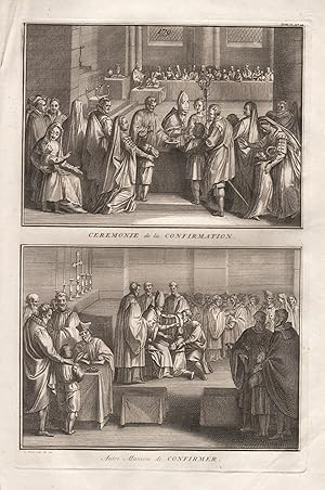 Seller image for Ceremonie de la Confirmation. / Autre Maniere de Confirmer." - Konfirmation Confirmation Ritual ceremony Zeremonie for sale by Antiquariat Steffen Vlkel GmbH