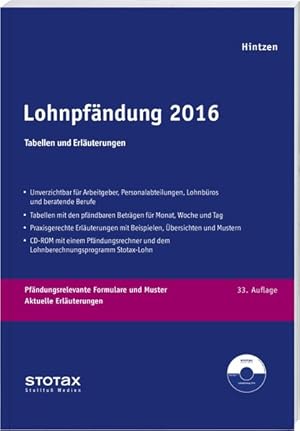 Bild des Verkufers fr Lohnpfndung 2016 : Tabellen und Erluterungen. zum Verkauf von Antiquariat Thomas Haker GmbH & Co. KG