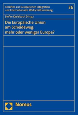 Die Europäische Union am Scheideweg: mehr oder weniger Europa? (=Schriften zur europäischen Integ...