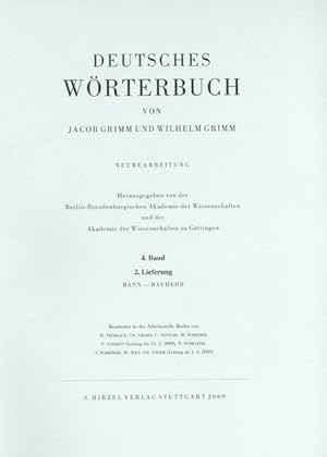 Deutsches Wörterbuch. Neubearbeitung. Band 4, 2. Lieferung Bann-Bauherr.
