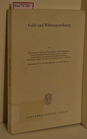 Seller image for Geld- und Whrungsordnung. (=Schriften des Vereins fr Socialpolitik; Gesellschaft fr Wirtschafts- und Sozialwissenschaften; Neue Folge, Band 138). for sale by ralfs-buecherkiste