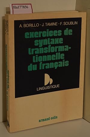 Bild des Verkufers fr Exercices de Syntaxe Transformationnelle du Francais. zum Verkauf von ralfs-buecherkiste