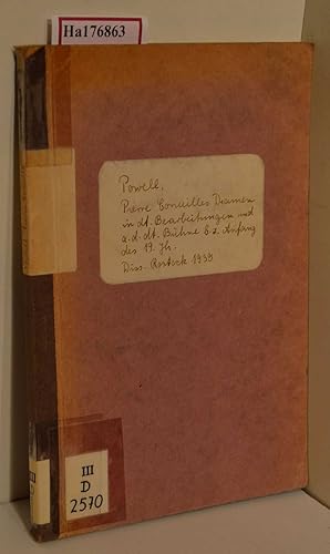 Bild des Verkufers fr Pierre Corneilles Dramen in deutschen Bearbeitungen und auf der deutschen Bhne bis zum Anfang des neunzehnten Jahrhunderts, und deren Verhltnis zur zeitgenssischen Literatur in Deutschland. Dissertation. zum Verkauf von ralfs-buecherkiste