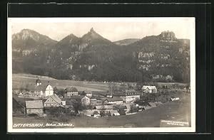 Ansichtskarte Dittersbach / Jetrichovice, Ort zu Fusse der Berge