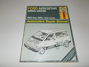 Bild des Verkufers fr Ford Aerostar Mini-Vans 1986 thru 1994, 2WD Models, Automotive Repair Manual zum Verkauf von Paradise Found Books