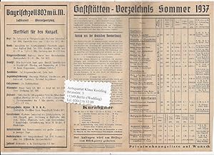 Bayrischzell - Gaststätten-Verzeichnis Sommer 1937