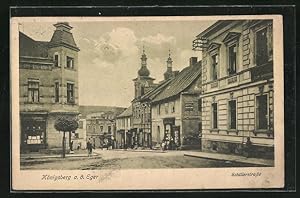 Ansichtskarte Königsberg /Eger, Partie in der Schillerstrasse
