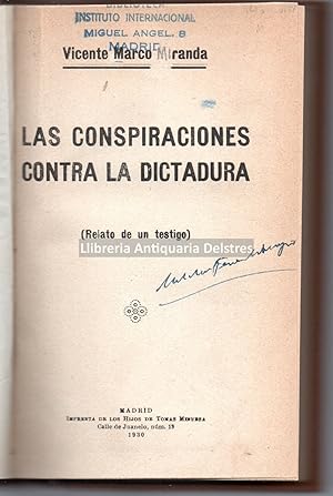 Seller image for Las conspiraciones contra la dictadura. (Relato de un testigo). for sale by Llibreria Antiquria Delstres