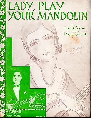 Bild des Verkufers fr SHEET MUSIC: "Lady, Play Your Mandolin" zum Verkauf von Dorley House Books, Inc.