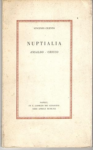 Immagine del venditore per Nuptalia Ansaldo - Chicco venduto da Il Salvalibro s.n.c. di Moscati Giovanni