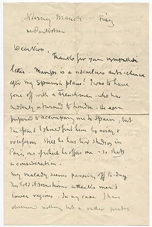 c. 1921 Welsh Artist Augustus John Writes a Chatty Letter to His Secretary/Model