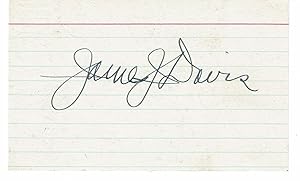 Seller image for AUTOGRAPH. U.S. Secretary of Labor & Senator from Pennsylvania "Iron Puddler" JAMES J. DAVIS Signature on an index card. for sale by Blue Mountain Books & Manuscripts, Ltd.