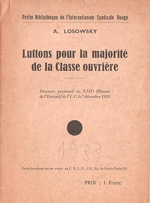 Luttons pour la majorité de la Classe Ouvrière