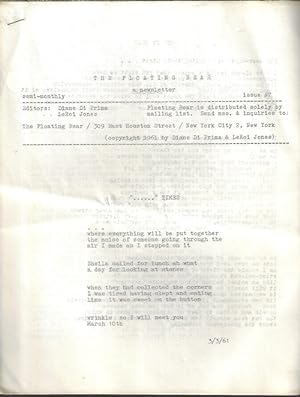 THE FLOATING BEAR, A Newsletter; Issue #7, March, Mar. 3, 1961 (3/3/61)