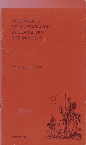 Seller image for The 33rd Congress of the International Psycho-Analytical Association. Programa. will be held from Sunday, July 24th to Friday, July 29th, inclusive, Madrid, Spain, Palacio de Congresos. Under of the auspices of The Spanish Psychoanalytical Society and The Madrid Psychoanalytical Association. for sale by Fundus-Online GbR Borkert Schwarz Zerfa