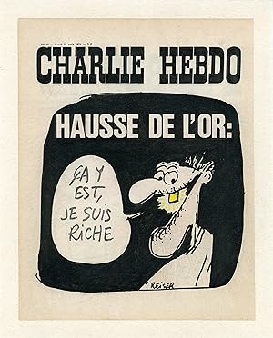 "CHARLIE HEBDO N°40 du 23/8/1971" Fac-similé original entoilé REISER / HAUSSE DE L'OR