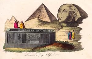 Gizeh - Sphinx - Piramidi, Sfinge Colossale. Kolorierter Kupferstich von And. Bernieri.