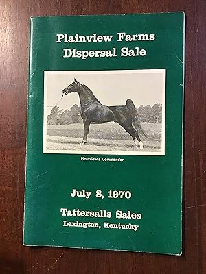 Plainview Farms Dispersal Sale: July 8, 1970 Tattersalls Sales, Lexington, Kentucky