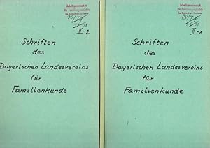 Bild des Verkufers fr Schriften des Bayerischen Landesvereins fr Familienkunde. Hefte 1, 5 bis 11 und 13 - 18. Inhalt der Hefte: 1. Puchner: Familiennamen als Rassemerkmal / 5. v. Karaisl: Zur Geschichte des Mnchner Patriziats / 6. Robert Thomas: Familiennamen und Familiengeschichte / 7. Puchner: Sippenbuch des Marktes Eslarn / 8. Haushofer: Der Haushof und die Haushofer / 9. Kiermeier: Kirmair - Die gefallenen Helden eines deutschen Namensgeschlechtes / 10. Friedrich v. Ehlingensperg auf Berg: Paulus Scheibl von Thurnstein / 11. Rothenfelder: Einnahmen u. Ausgabenbuch des Klosters St. Ulrich und Afra in Augsburg von 1527 / 1528. Fortsetzung siehe Anmerkungen. zum Verkauf von Antiquariat Carl Wegner