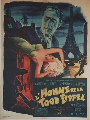 "L'HOMME DE LA TOUR EIFFEL (THE MAN OF THE EIFFEL TOWER) Affiche originale entoilée /Réalisé par ...