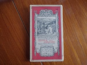 Keswick and Ambleside - 1925 Old OS Ordnance Survey One-Inch Popular Edition Map 12 Mounted on Cloth