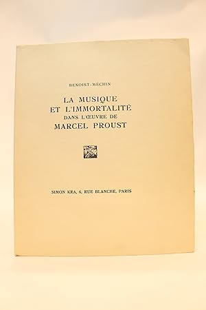 Bild des Verkufers fr La musique et l'immortalit dans l'oeuvre de Marcel Proust zum Verkauf von Librairie Le Feu Follet
