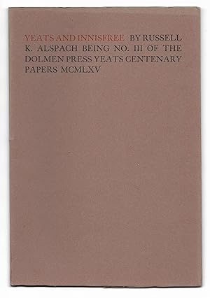 Immagine del venditore per Yeats And Innisfree [No. III of The Dolmen Press Yeats Centenary Papers] venduto da The Bookshop at Beech Cottage