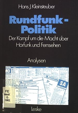 Bild des Verkufers fr Rundfunkpolitik in der Bundesrepublik : d. Kampf um d. Macht ber Hrfunk u. Fernsehen. Reihe Analysen ; 32 zum Verkauf von books4less (Versandantiquariat Petra Gros GmbH & Co. KG)