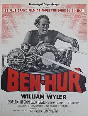 "BEN-HUR" Affiche originale entoilée / Réalisé par William WYLER en 1959 avec Charlton HESTON / O...