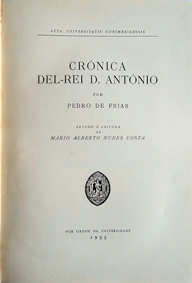 CRÓNICA DEL-REI D. ANTÓNIO.