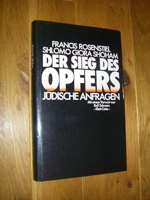 Imagen del vendedor de Der Sieg des Opfers. Jdische Anfragen a la venta por Versandantiquariat Rainer Kocherscheidt
