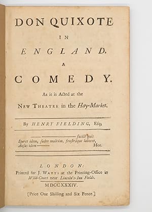 Imagen del vendedor de Don Quixote in England. A Comedy. As it is Acted at the New Theatre in the Hay-Market a la venta por Bull's Head Rare Books, ABAA, ILAB