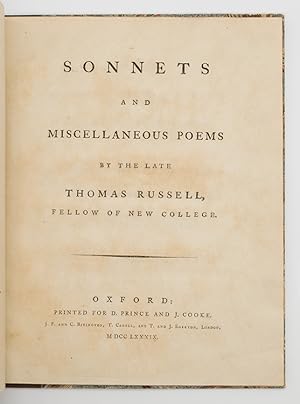 Sonnets and Miscellaneous Poems