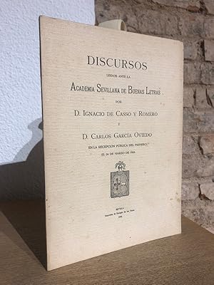 Bild des Verkufers fr Discursos ledos ante la Real Academia de Buenas Letras por. zum Verkauf von Librera Miau