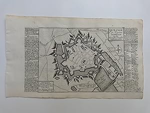Mapa antiguo siglo XVIII LE QUESNOI Pas Calais Francia 1713