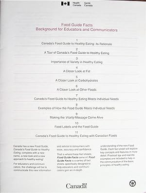 Food Guide Facts: Background for Educators and Communicators
