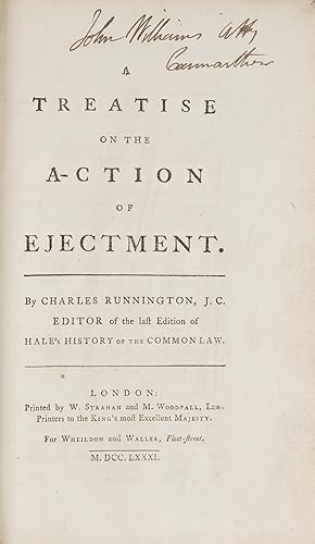 Seller image for A Treatise on the Action of Ejectment. Second Edition, London, 1781 for sale by The Lawbook Exchange, Ltd., ABAA  ILAB