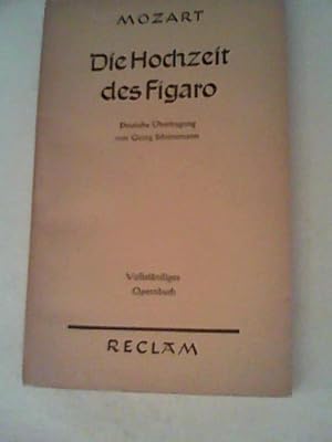 Imagen del vendedor de Die Hochzeit des Figaro. Komische Oper in vier Akten a la venta por ANTIQUARIAT FRDEBUCH Inh.Michael Simon