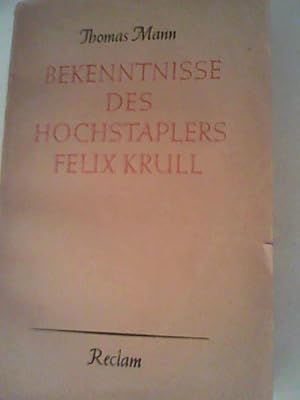 Bild des Verkäufers für Bekenntnisse des Hochstaplers Felix Krull zum Verkauf von ANTIQUARIAT FÖRDEBUCH Inh.Michael Simon