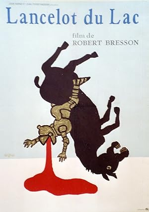 "LANCELOT DU LAC" Affiche originale entoilée / Réalisé par Robert BRESSON en 1974 / Litho SAVIGNA...